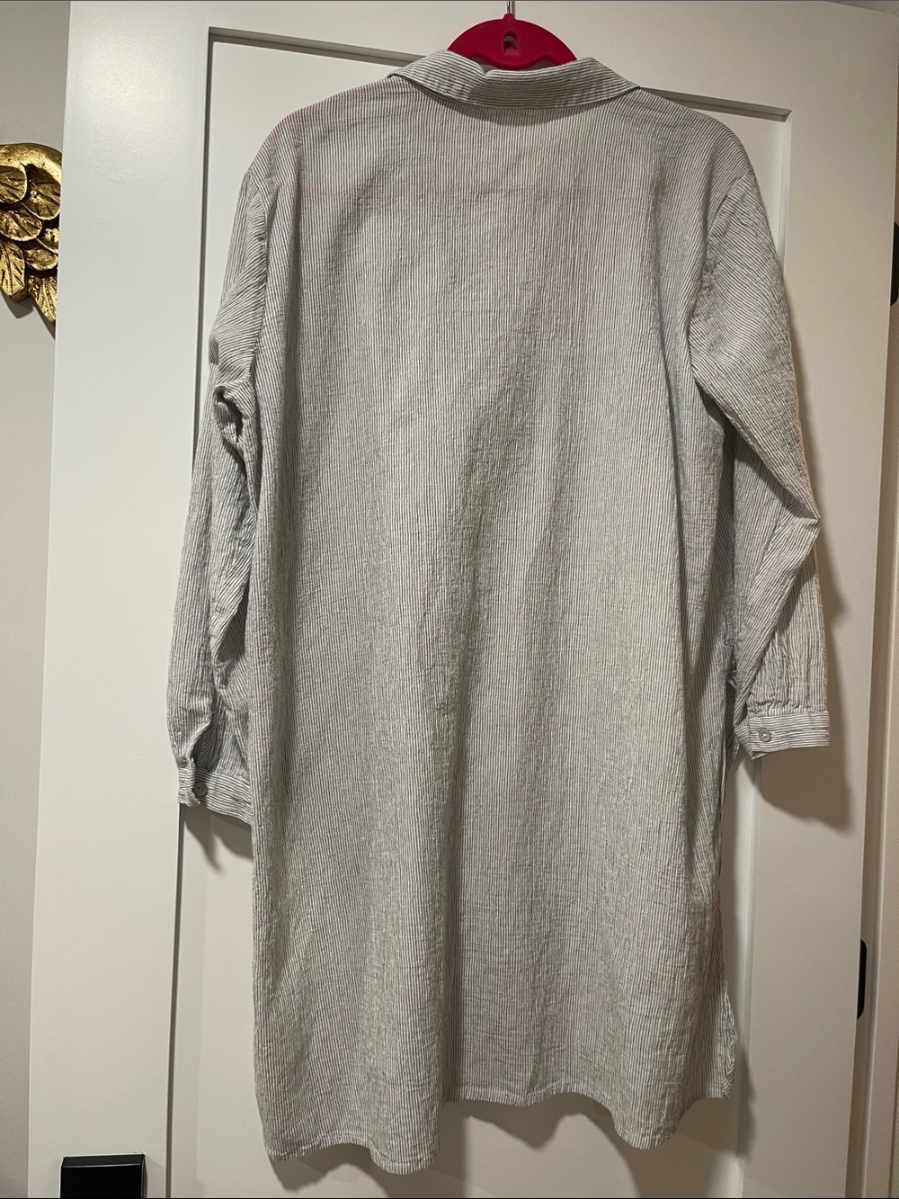 Eileen Fisher Light Gray Button-Front Tunic - Picture 3 of 6